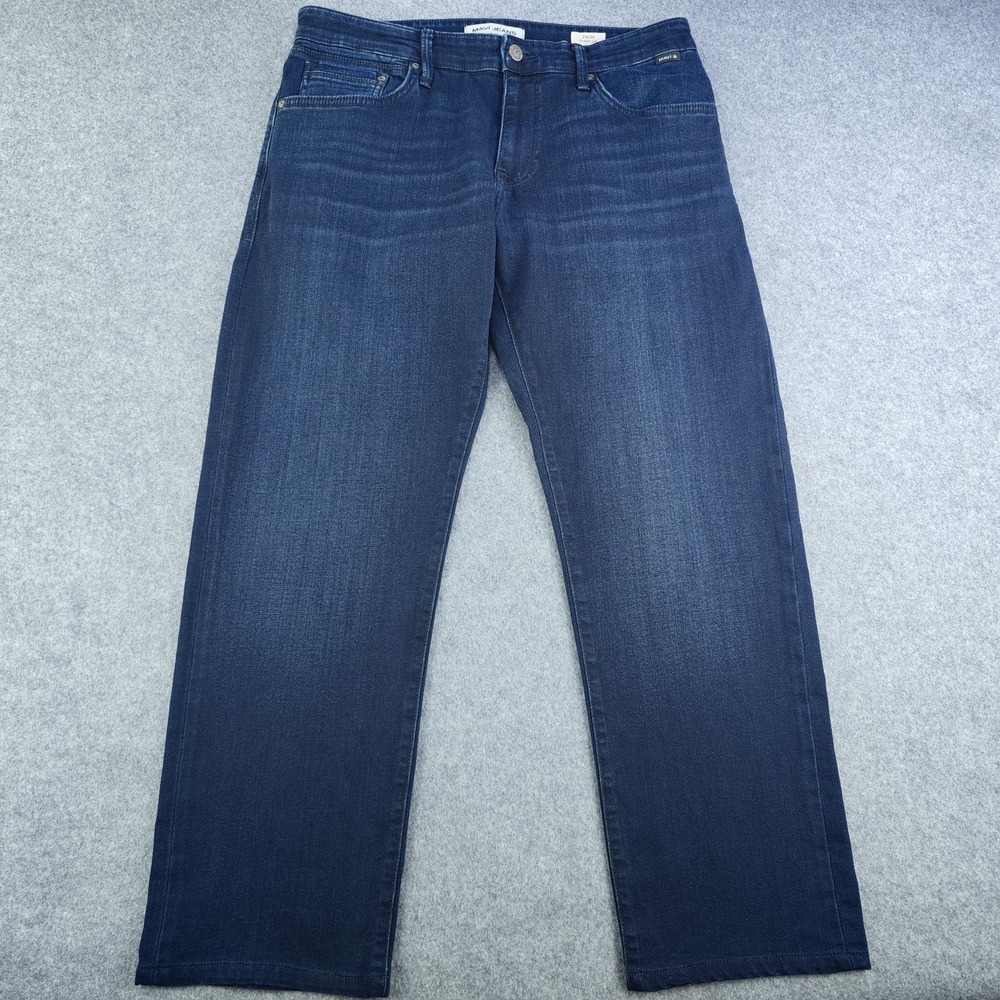 Mavi Jeans Zack Straight Leg Mens 33x28 Blue Dark Wash Denim Stretch (Tag 33x32)